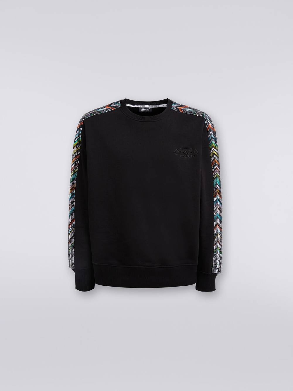 Missoni Felpa girocollo in cotone con dettagli in maglia zig zag Spedizione Gratuita