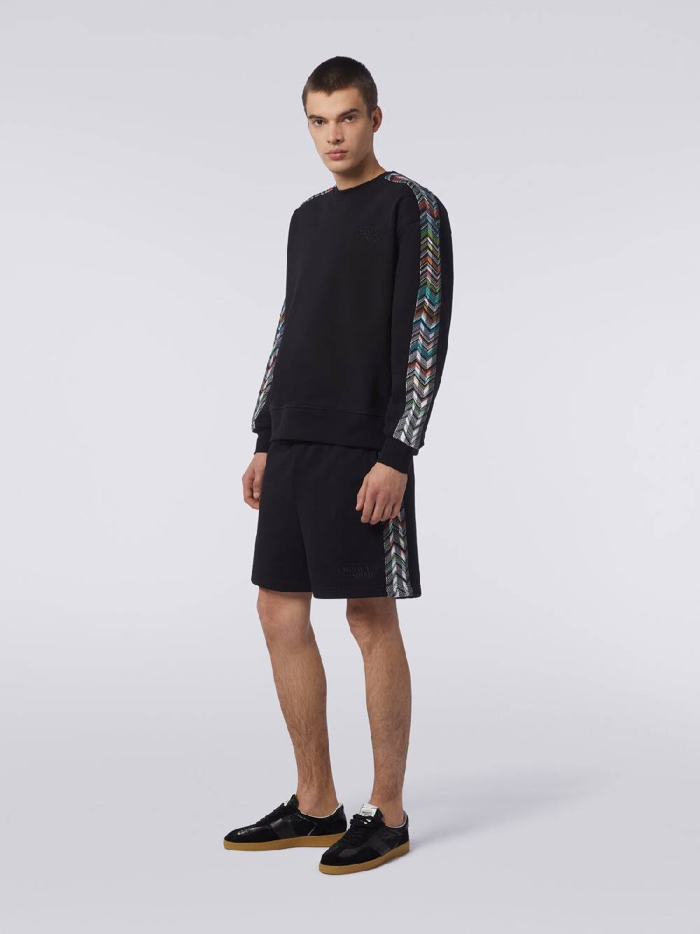 Missoni Felpa girocollo in cotone con dettagli in maglia zig zag Spedizione Gratuita