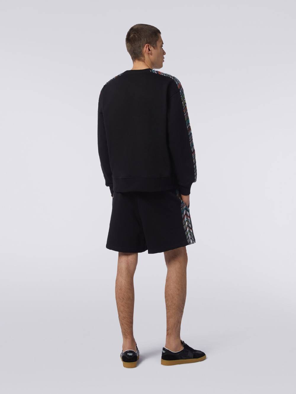 Missoni Felpa girocollo in cotone con dettagli in maglia zig zag Spedizione Gratuita