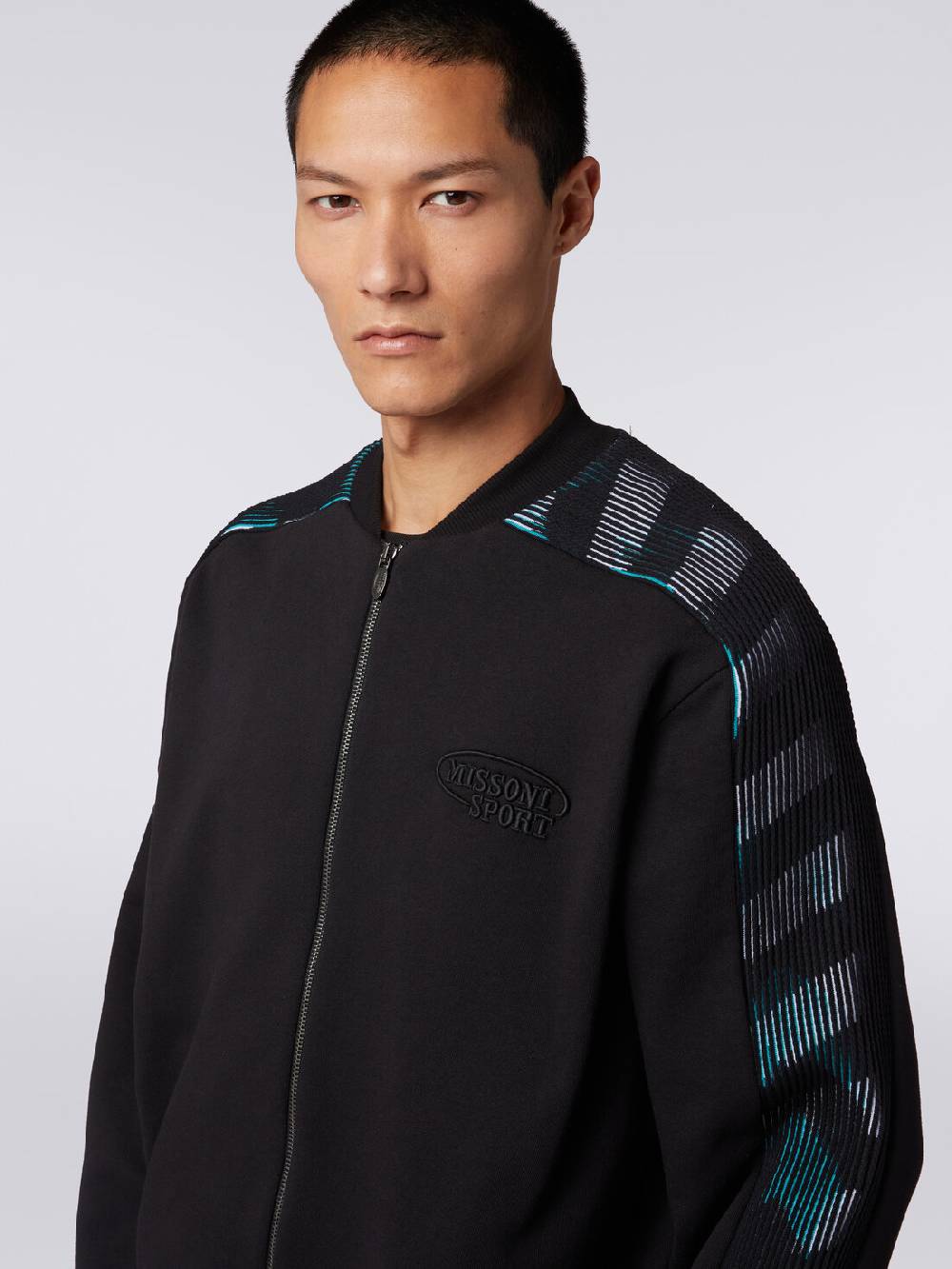 Missoni Cardigan in felpa di cotone con dettagli in maglia zig zag Soddisfazione Garantita