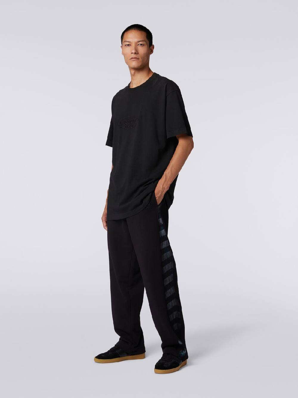 Missoni Pantaloni in felpa con logo e bande laterali in maglia Fino Al -60%