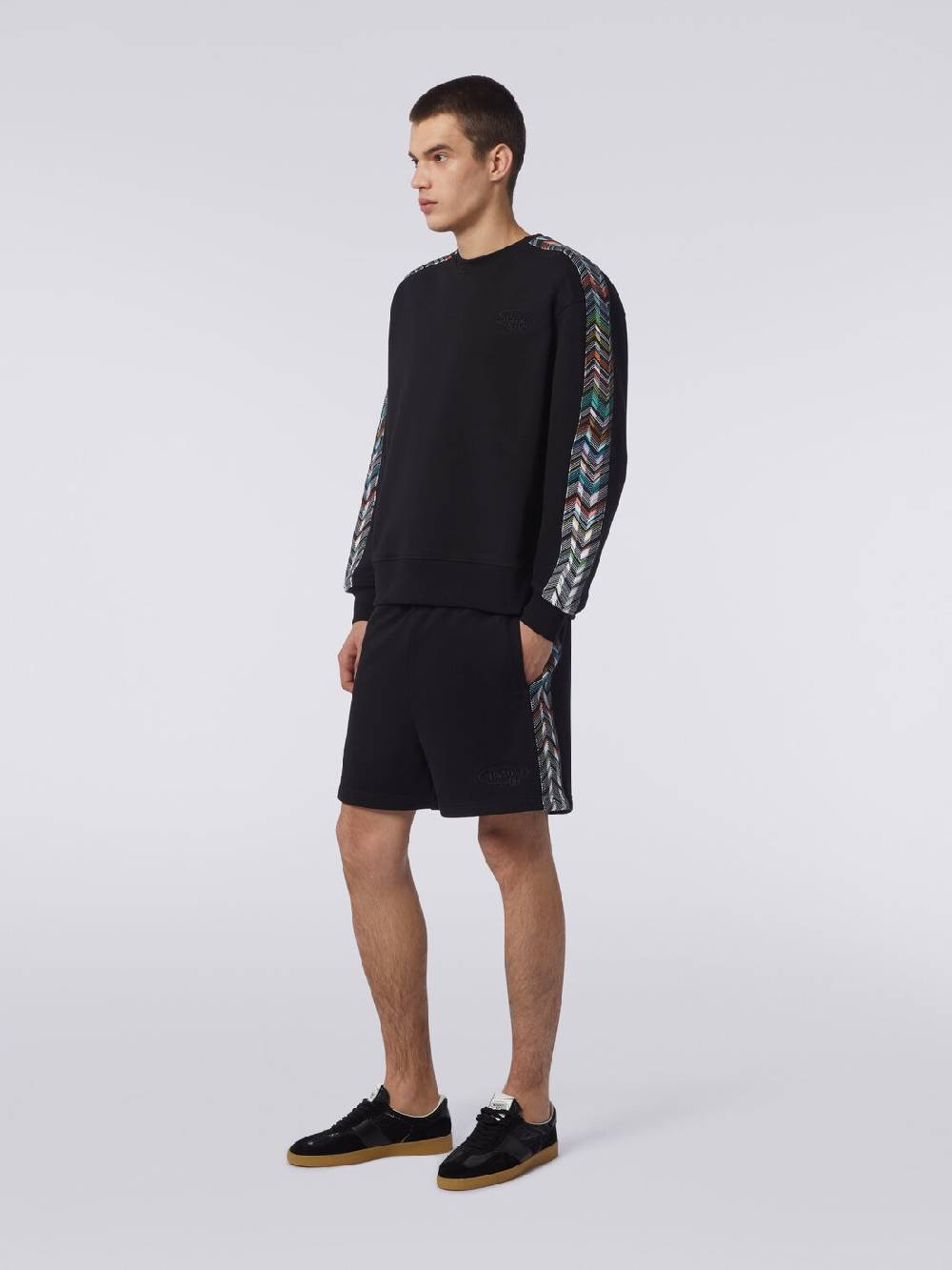 Missoni Shorts in felpa con logo e bande laterali in maglia Shopping Online
