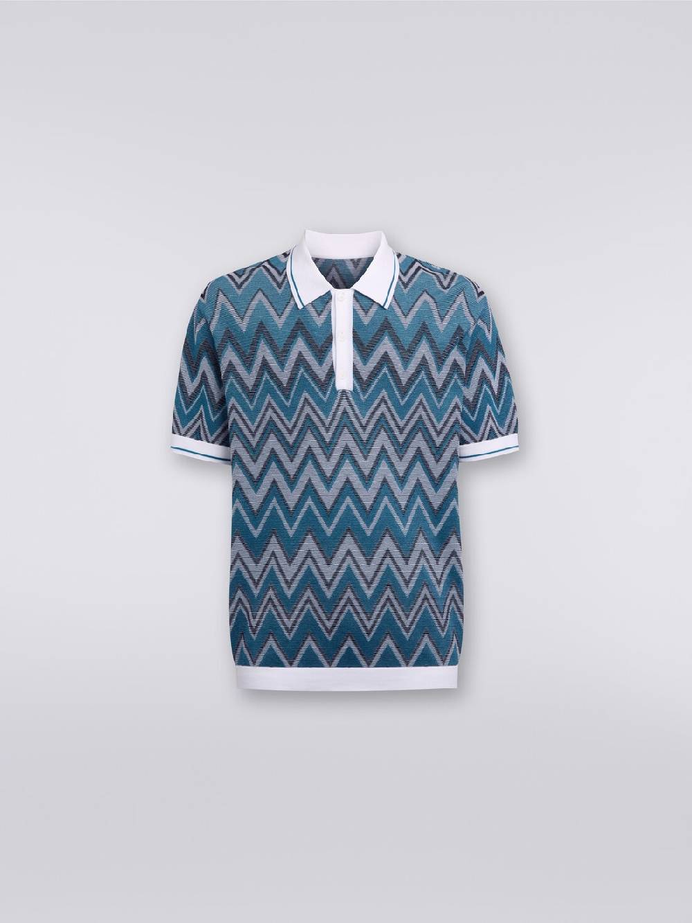 Missoni Polo in maglia zig zag con dettagli tinta unita Affare Del Giorno