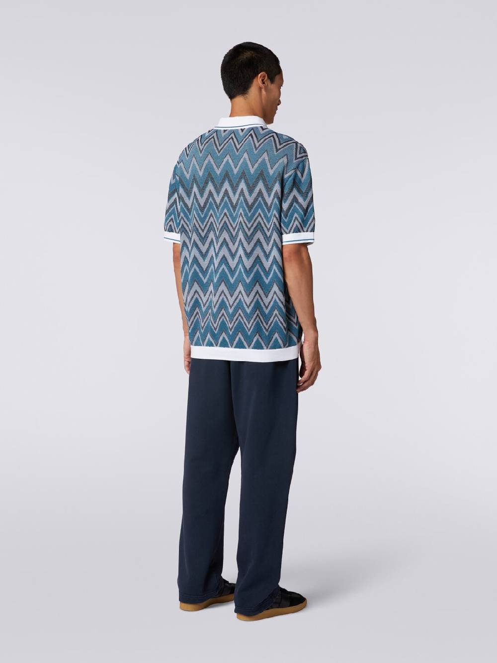 Missoni Polo in maglia zig zag con dettagli tinta unita Affare Del Giorno