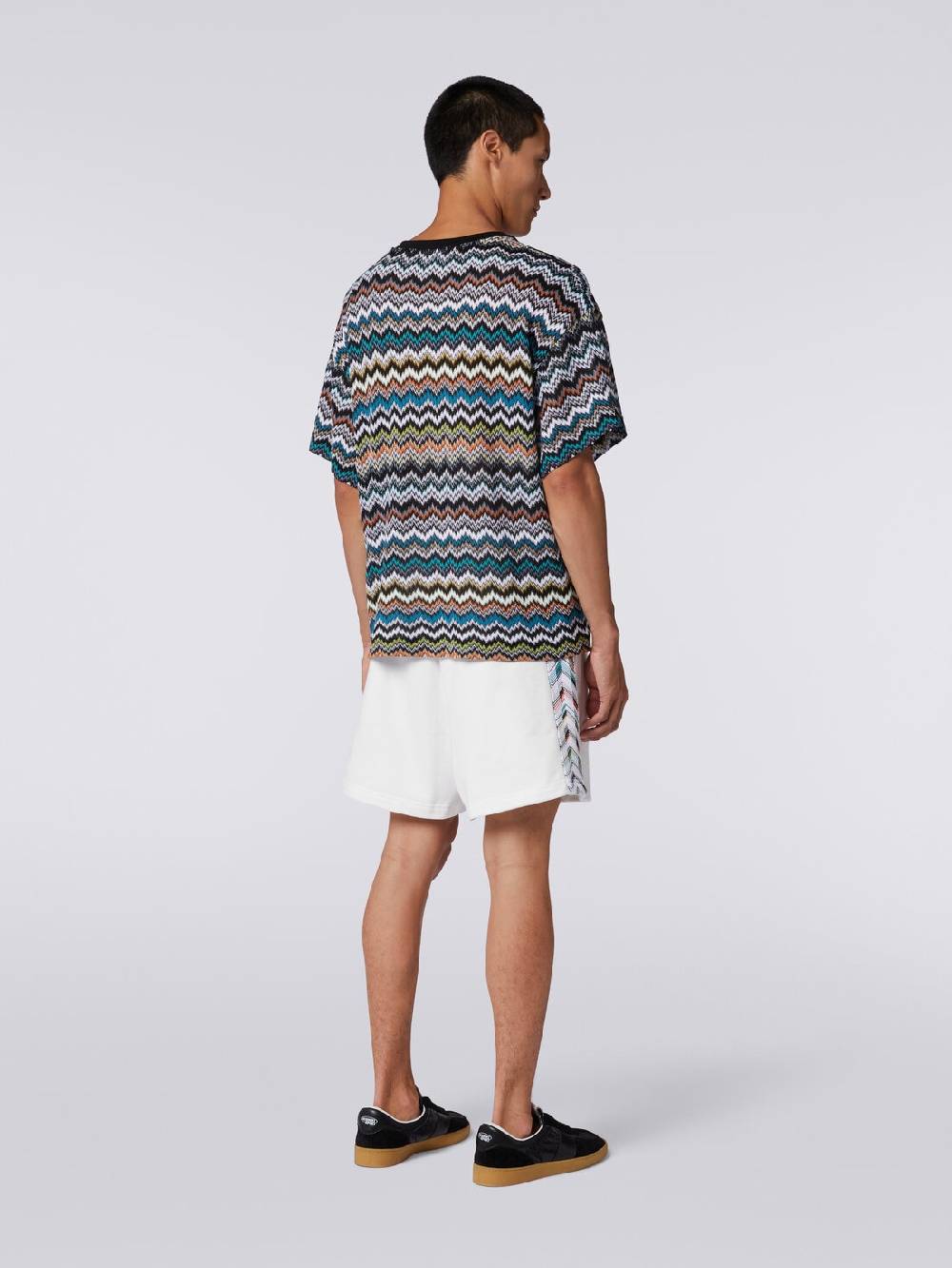 Missoni T-shirt girocollo in maglia di cotone zig zag Novità