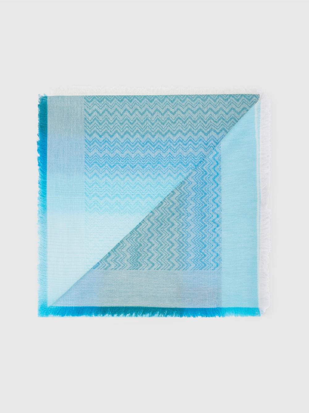Missoni Foulard in cotone con motivo zig zag e bordi sfrangiati Economico