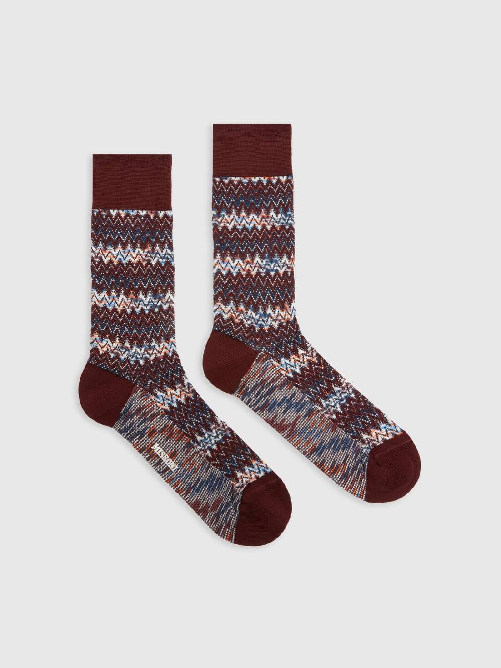 Missoni Calzini corti in misto cotone chevron In Vendita