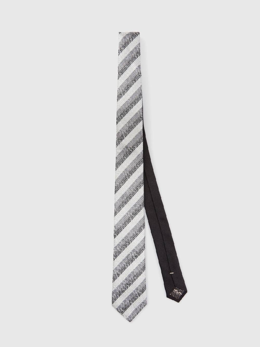 Missoni Cravatta in seta con motivo chevron Saldi
