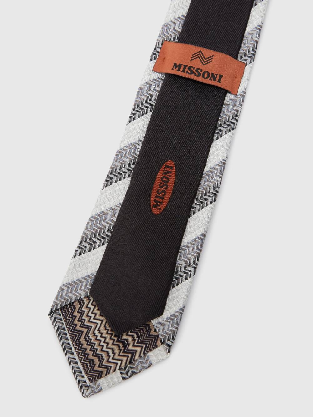 Missoni Cravatta in seta con motivo chevron Saldi