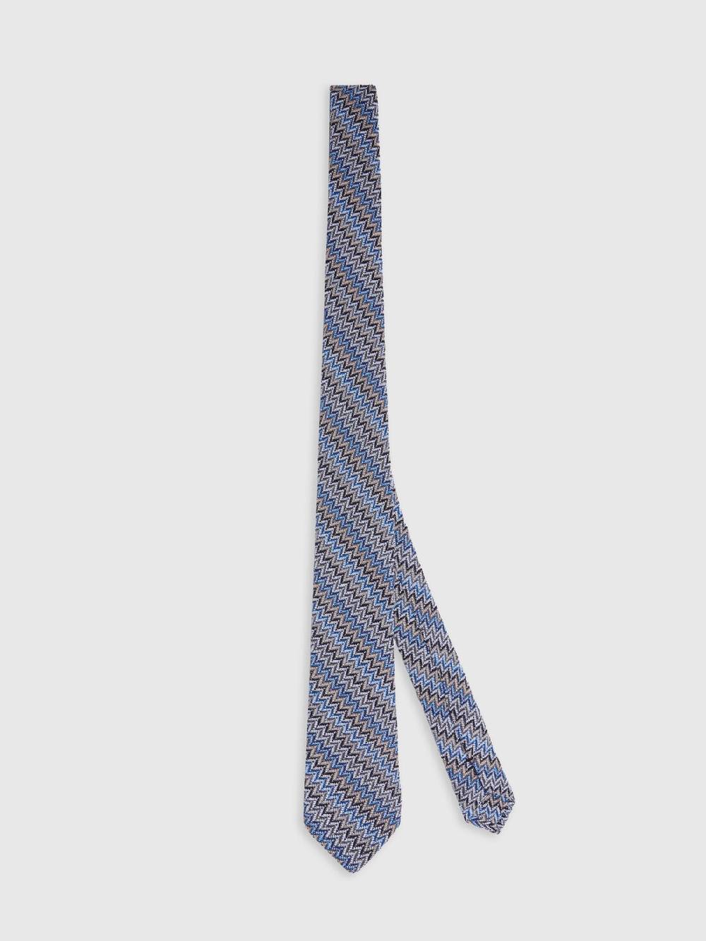 Missoni Cravatta in viscosa e cotone zig zag Vendita Calda