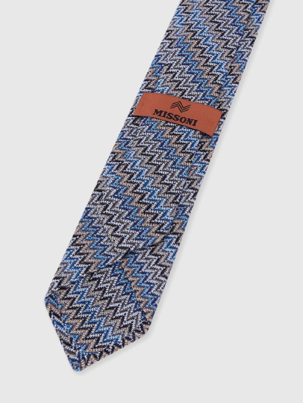 Missoni Cravatta in viscosa e cotone zig zag Vendita Calda