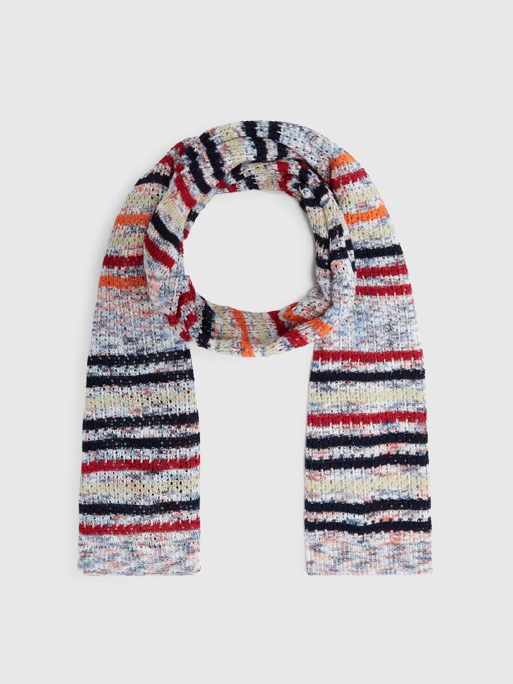 Missoni Sciarpa in cotone fiammato con motivo a righe Vendita Economica