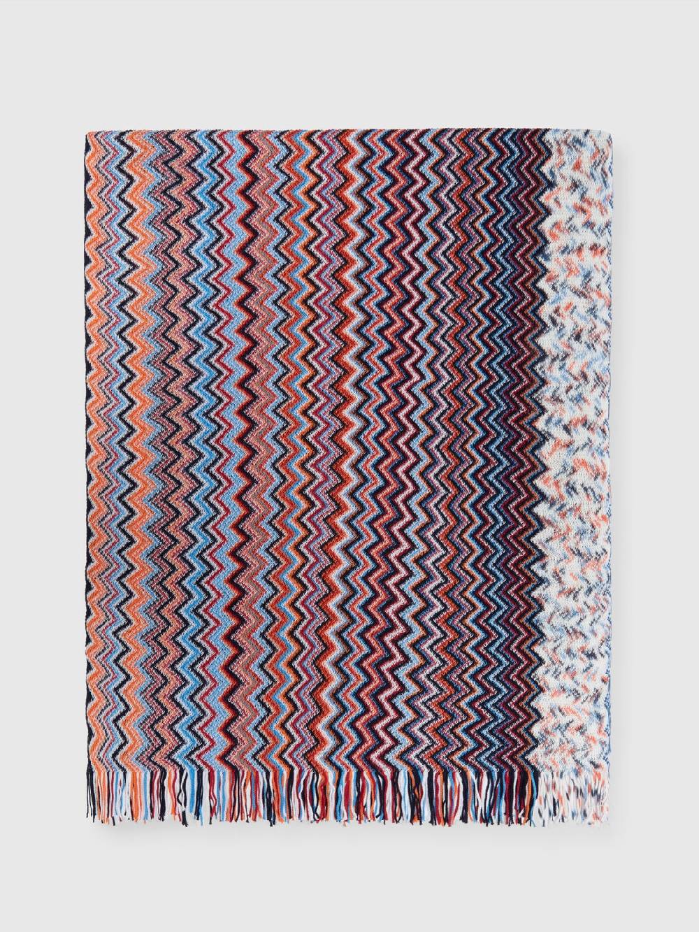 Missoni Sciarpa in cotone chevron con frange Prezzo di fabbrica