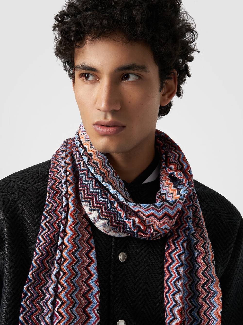Missoni Sciarpa in cotone chevron con frange Prezzo di fabbrica