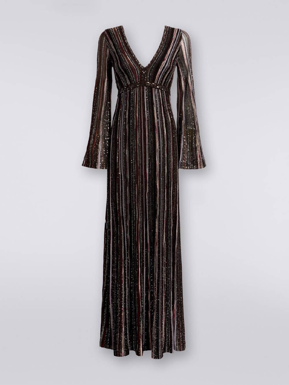 Missoni Abito lungo a righe verticali in misto viscosa con paillettes Black Friday