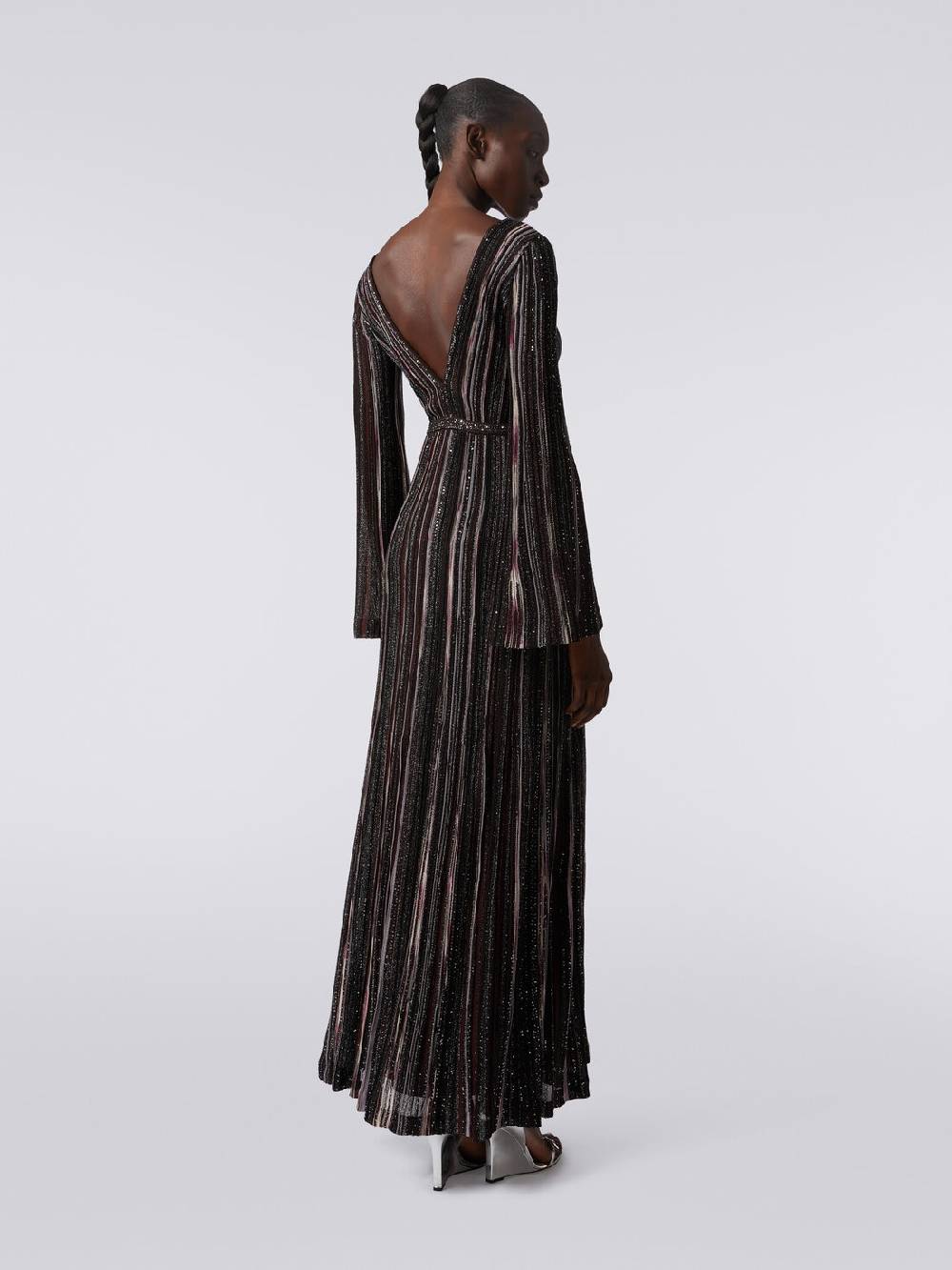 Missoni Abito lungo a righe verticali in misto viscosa con paillettes Black Friday