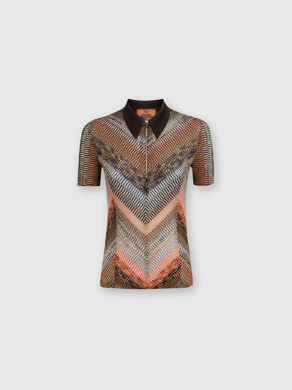 Missoni Polo in maglia lamé a maniche corte Smaltimento dello stoccaggio