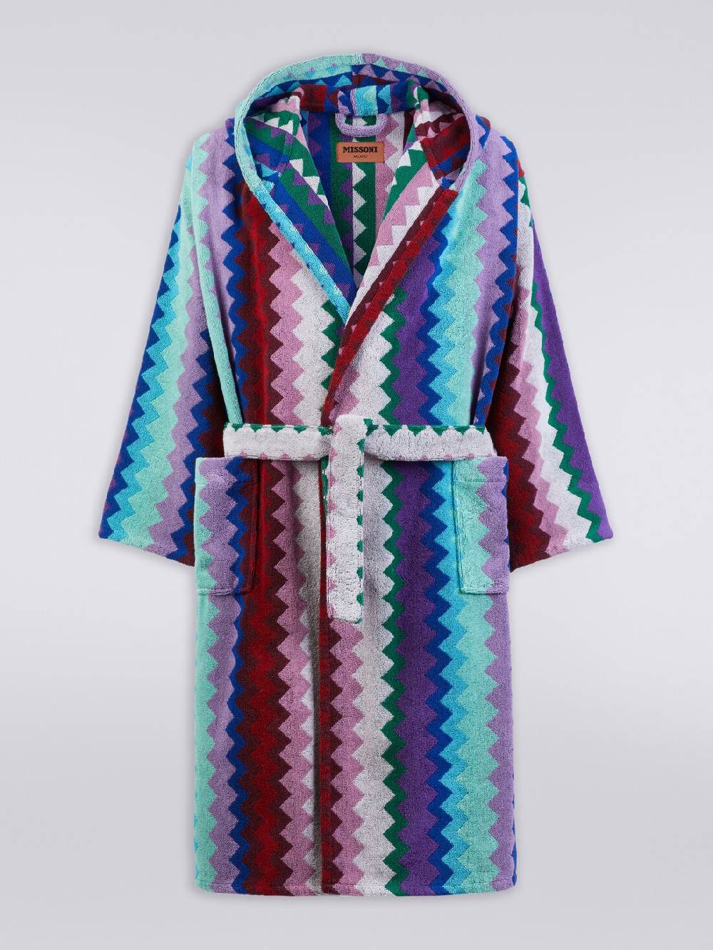 Missoni Accappatoio lungo con cappuccio Chantal in spugna di cotone chevron Latest fashion