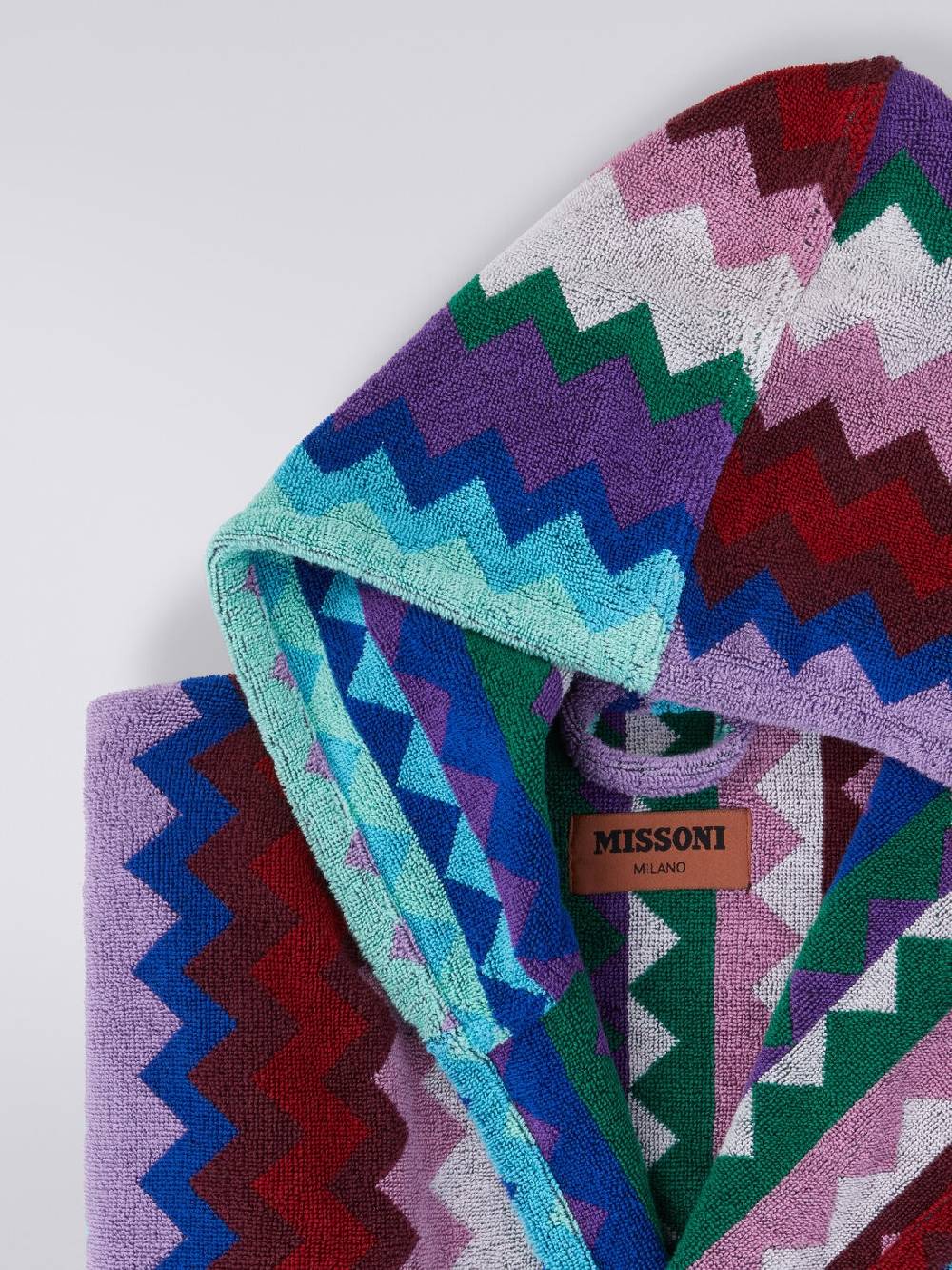 Missoni Accappatoio lungo con cappuccio Chantal in spugna di cotone chevron Latest fashion