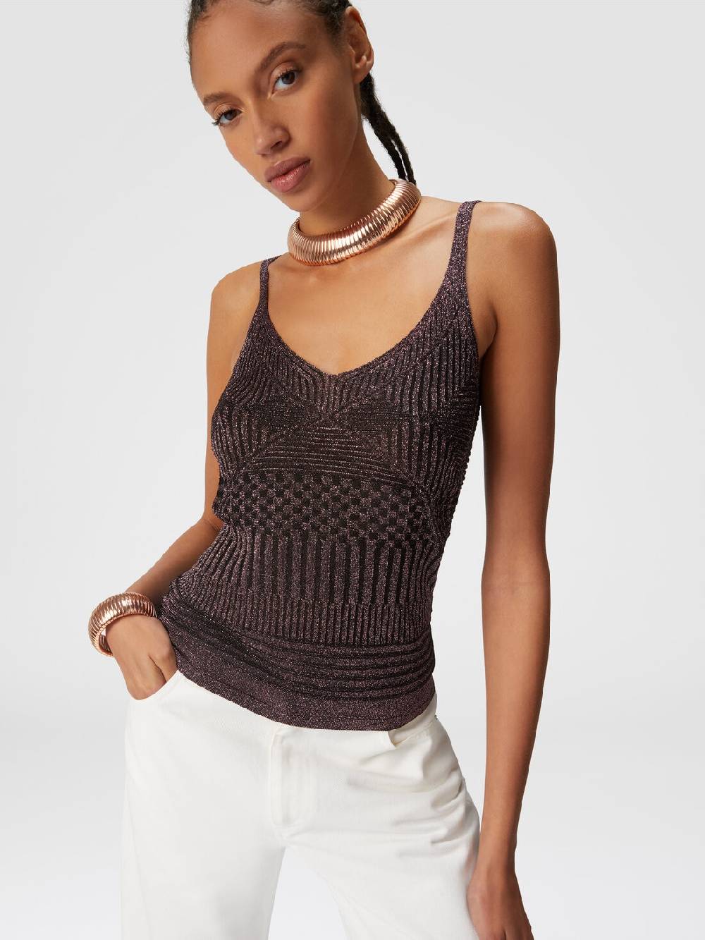 Missoni Canottiera in viscosa multilavorazione lamé Offerte esclusive