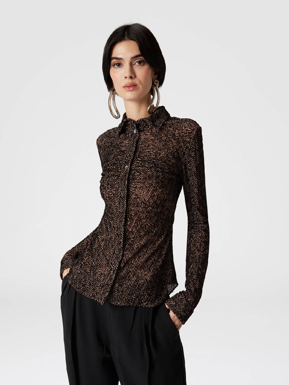 Missoni Camicia in tulle zig zag con arricciatura Grandi sconti
