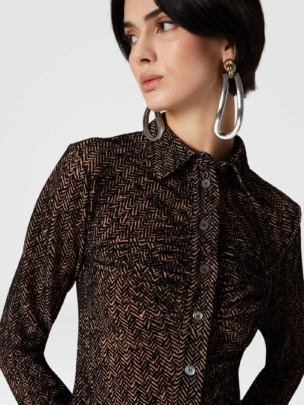 Missoni Camicia in tulle zig zag con arricciatura Grandi sconti