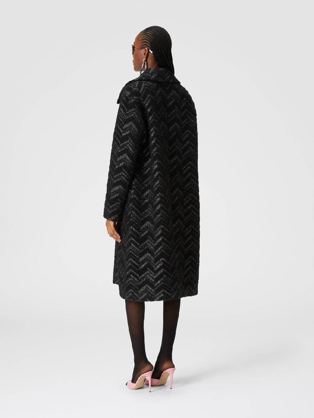 Missoni Cappotto in maglia bouclé con chevron lamé Offerte stagionali