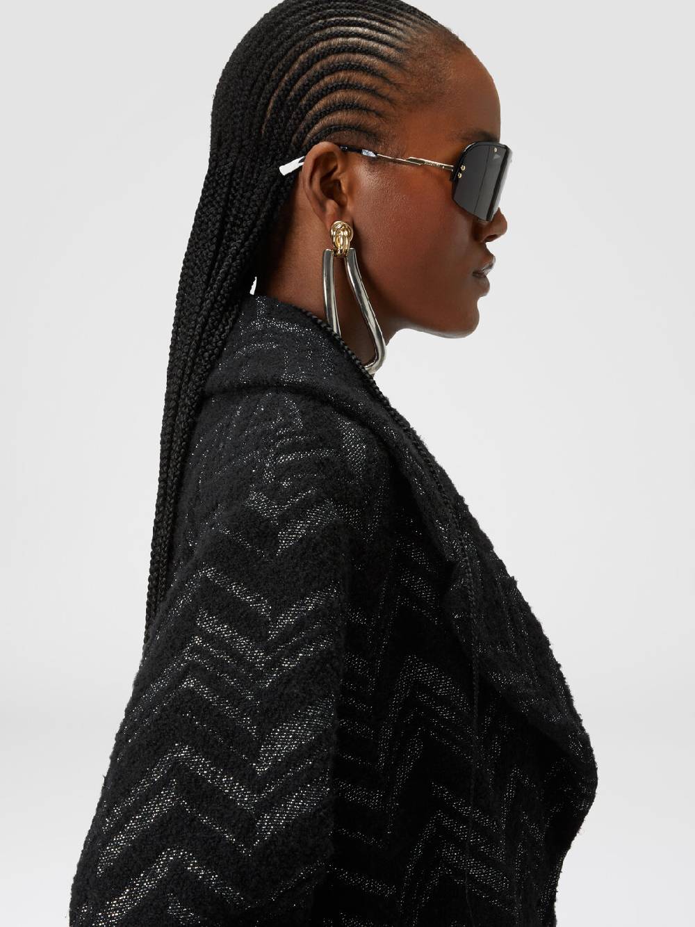 Missoni Cappotto in maglia bouclé con chevron lamé Offerte stagionali