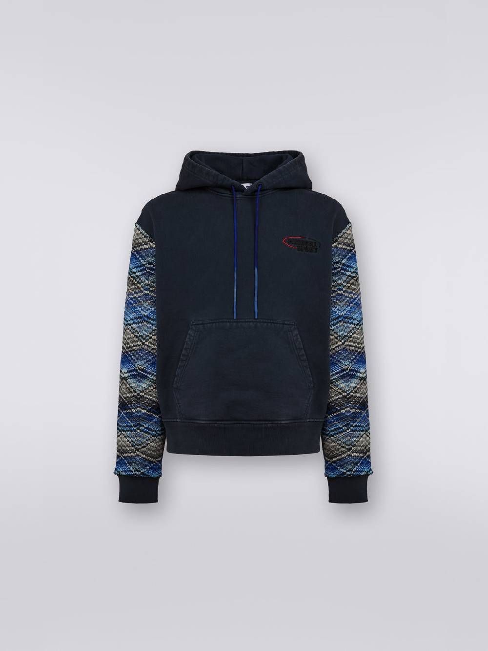 Missoni Felpa con cappuccio in cotone con inserti in maglia Liquidazione