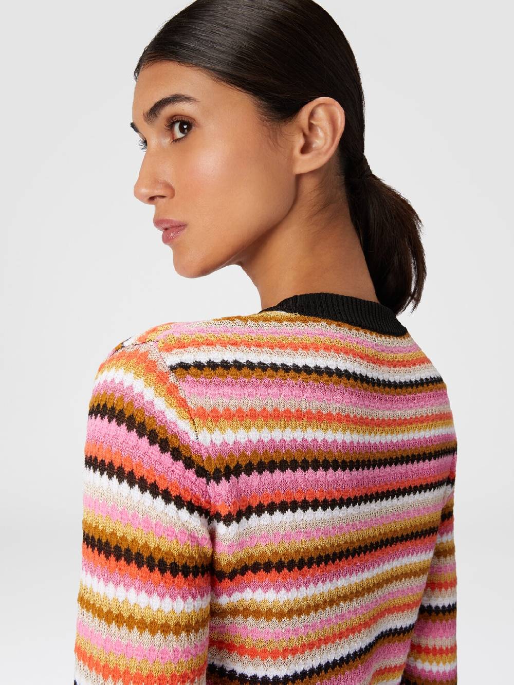 Missoni Pullover girocollo in lana e viscosa a righe Offerte speciali