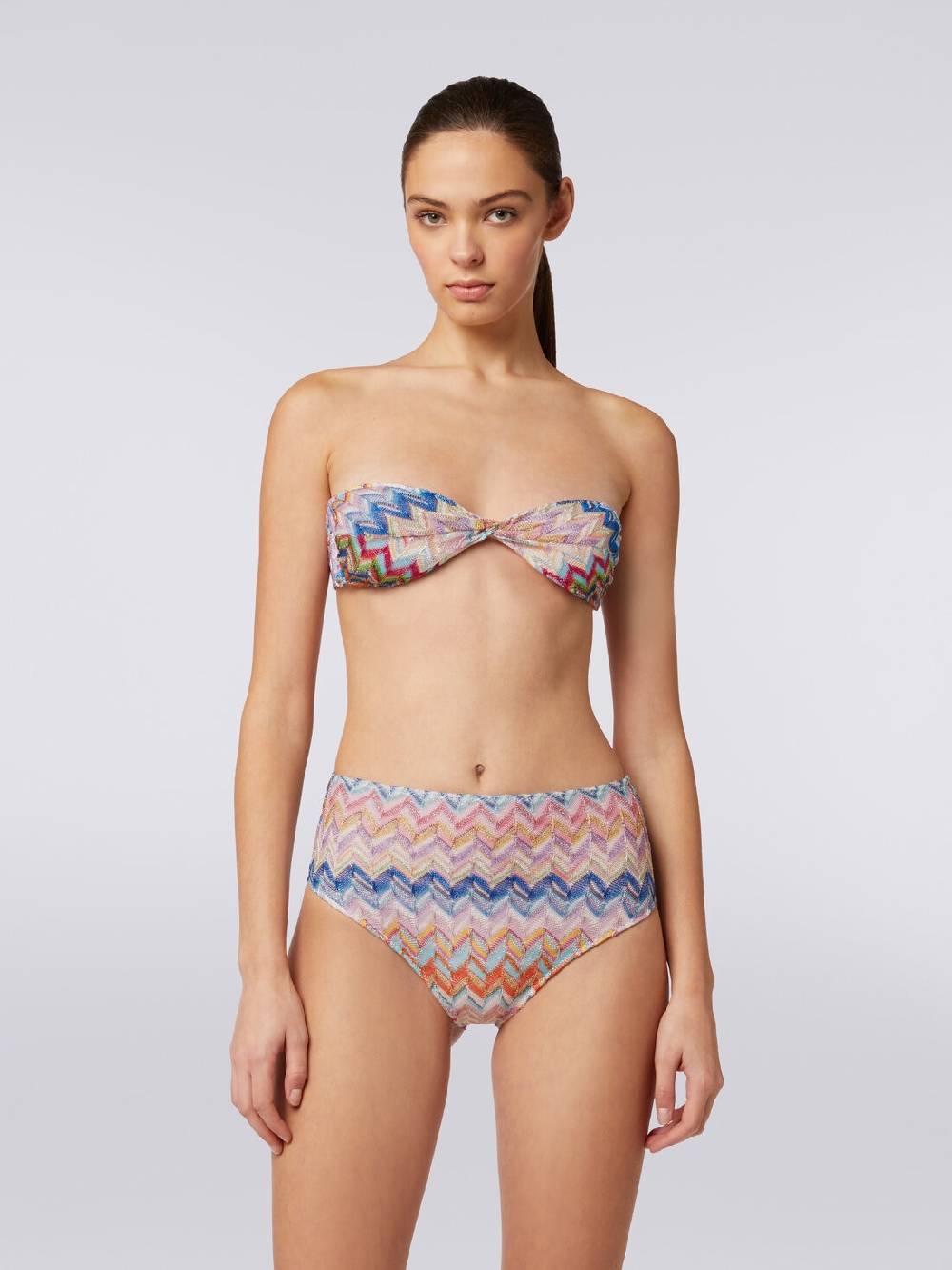 Missoni Bikini in viscosa e lurex con top torchon e slip alto Ritorno libero