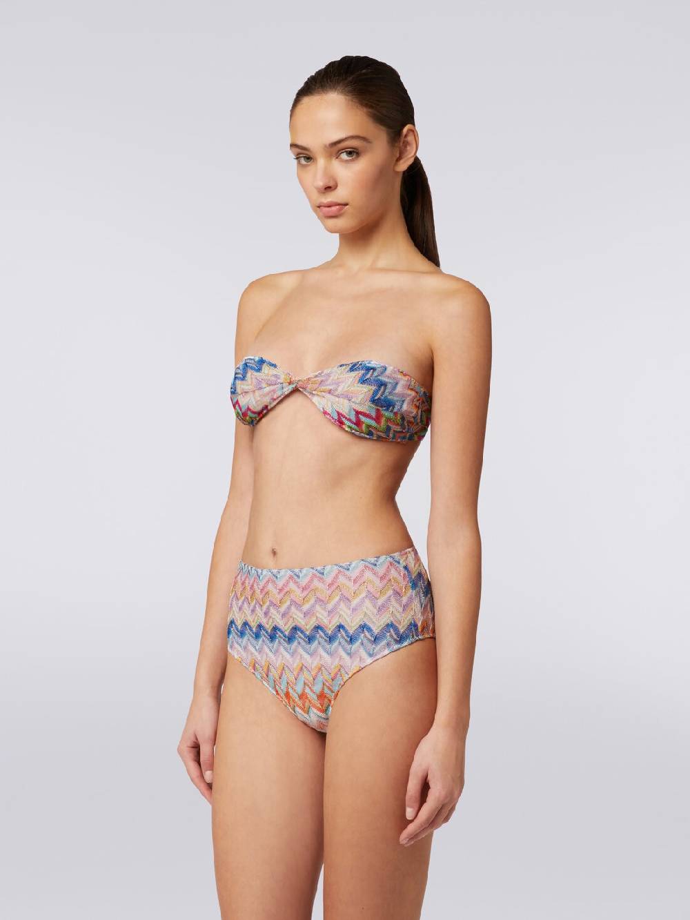 Missoni Bikini in viscosa e lurex con top torchon e slip alto Ritorno libero