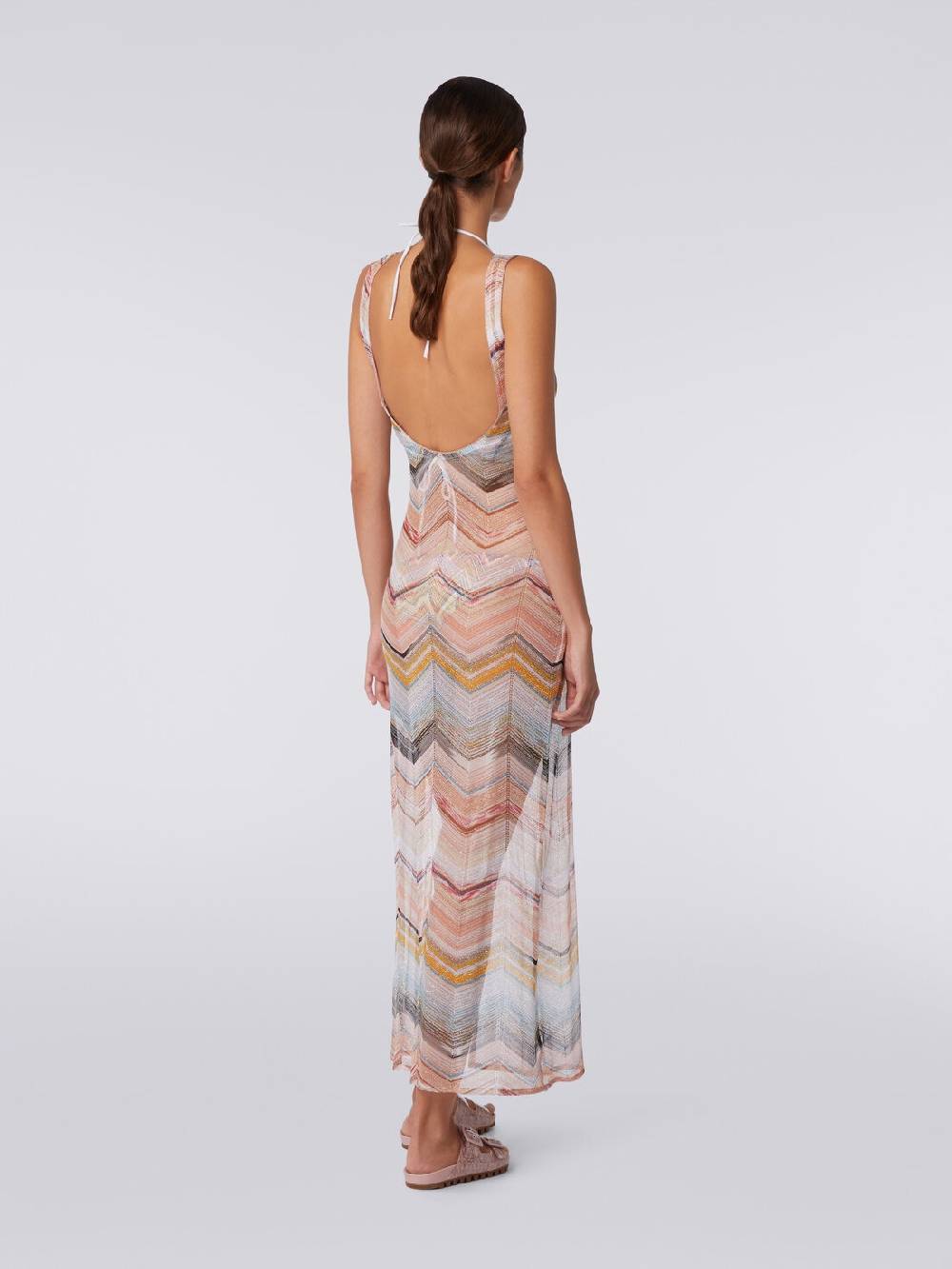 Missoni Abito copricostume lungo motivo chevron con lurex Ultimo giorno