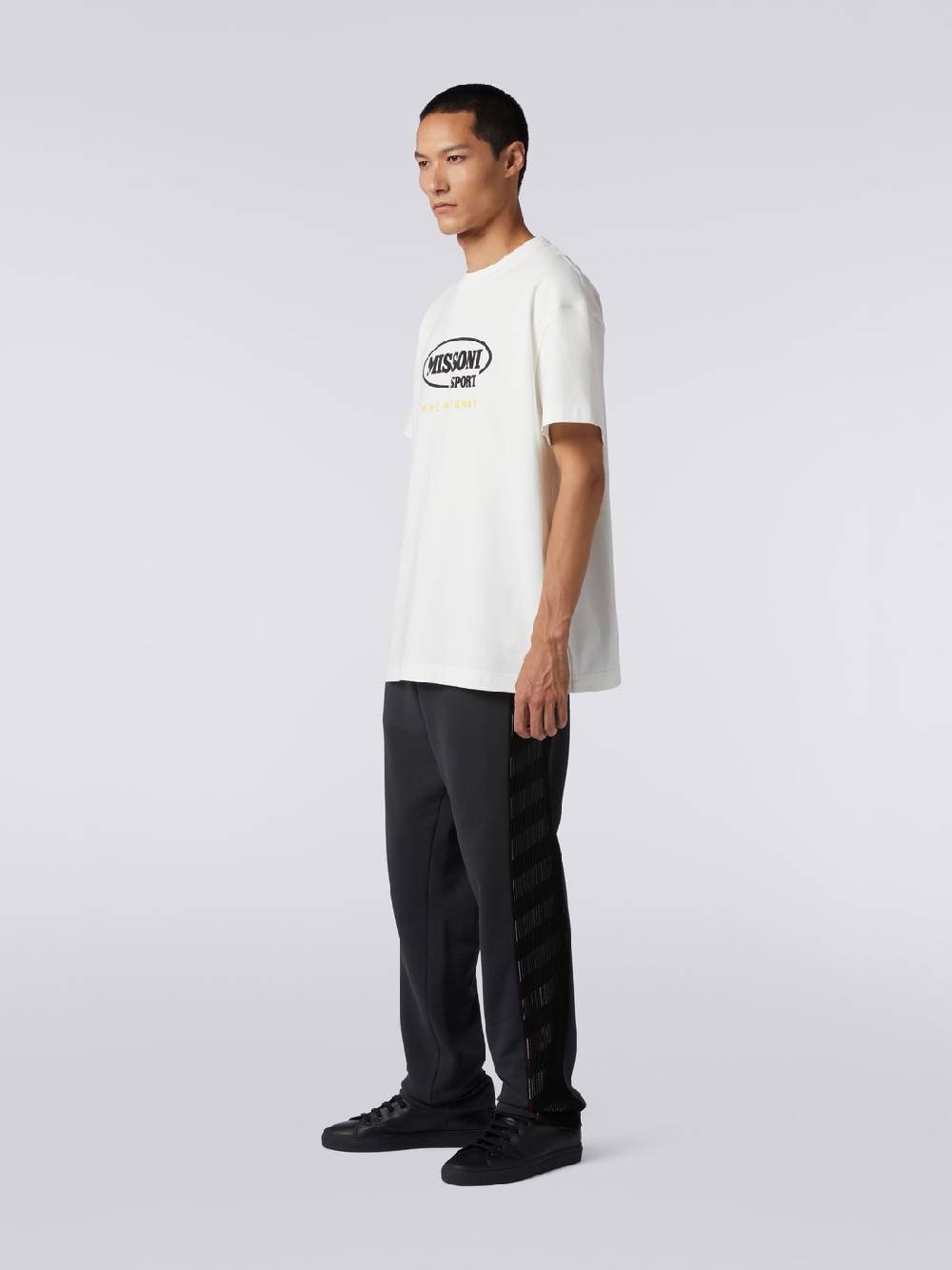 Missoni Pantaloni sportivi in cotone con inserto in maglia in collaborazione con Mike Maignan Fino al 65% di sconto