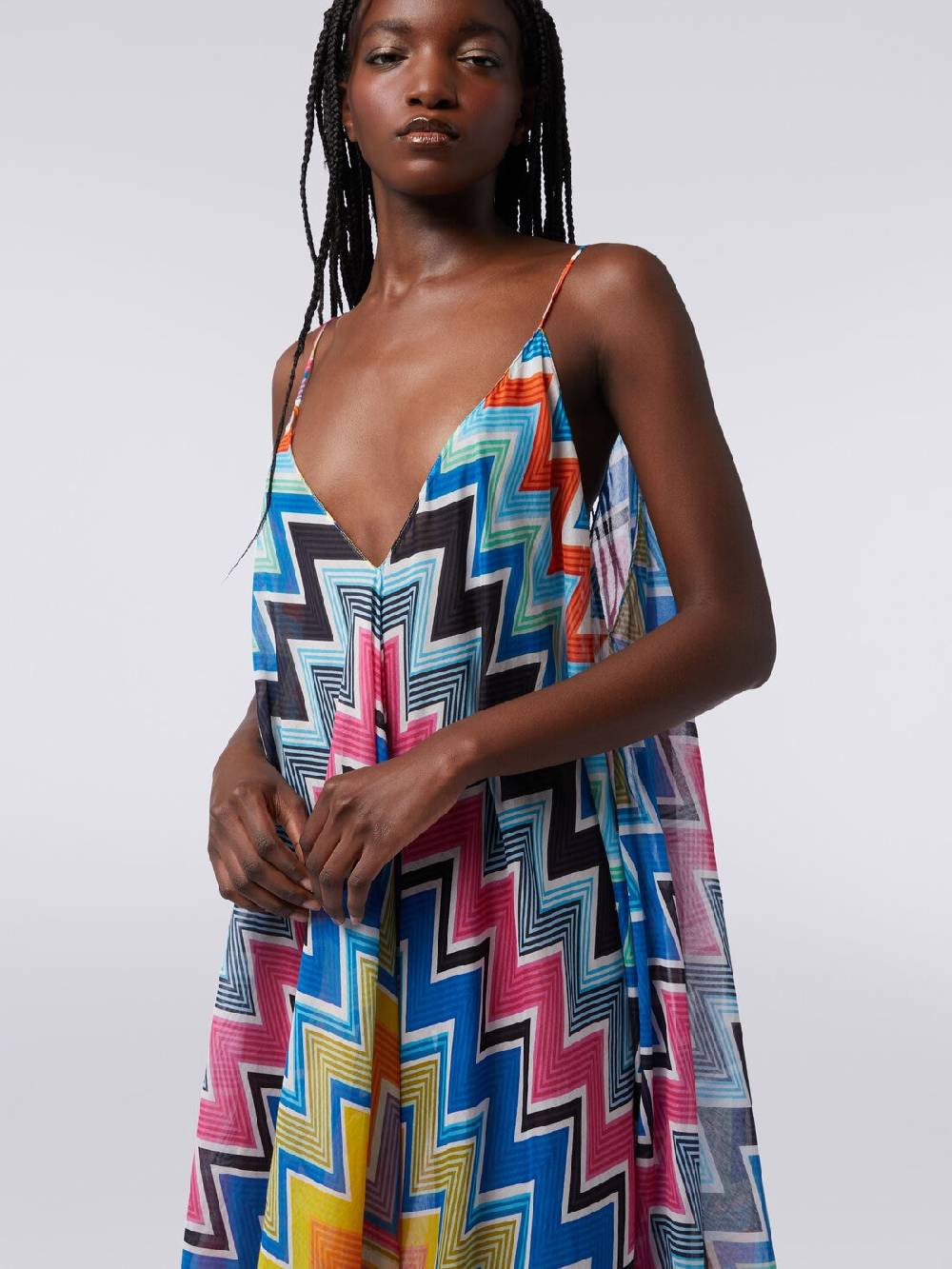 Missoni Copricostume lungo taglio foulard in cotone e seta stampato Sostegno trimestrale