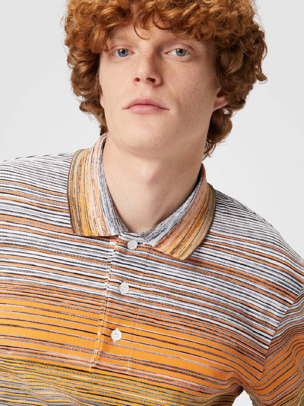 Missoni Polo in piquet di cotone fiammato Super sconto