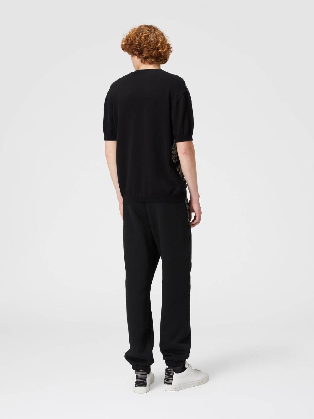 Missoni T-shirt in maglia di cotone zig zag con inserti tinta unita Enormi sconti