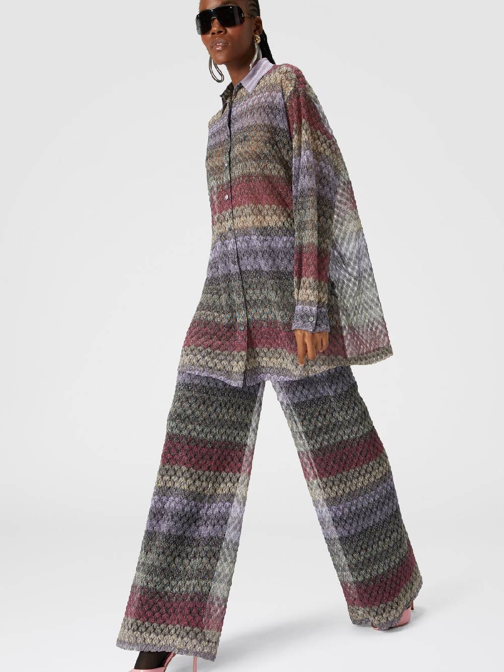 Missoni Pantapalazzo con motivo pizzo lamé 50% di sconto con spedizione gratuita