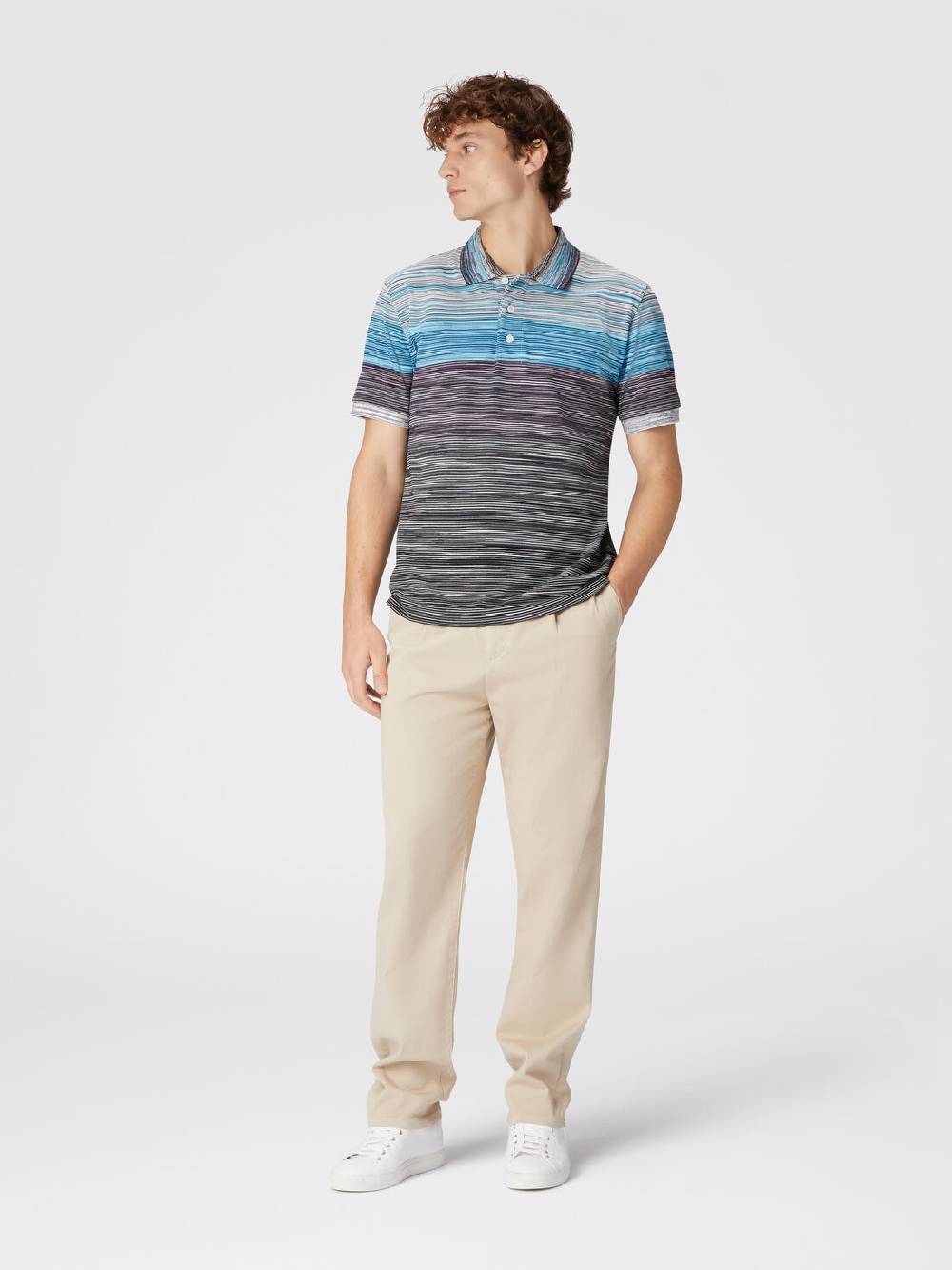 Missoni Polo in piquet di cotone fiammato Esporta salva