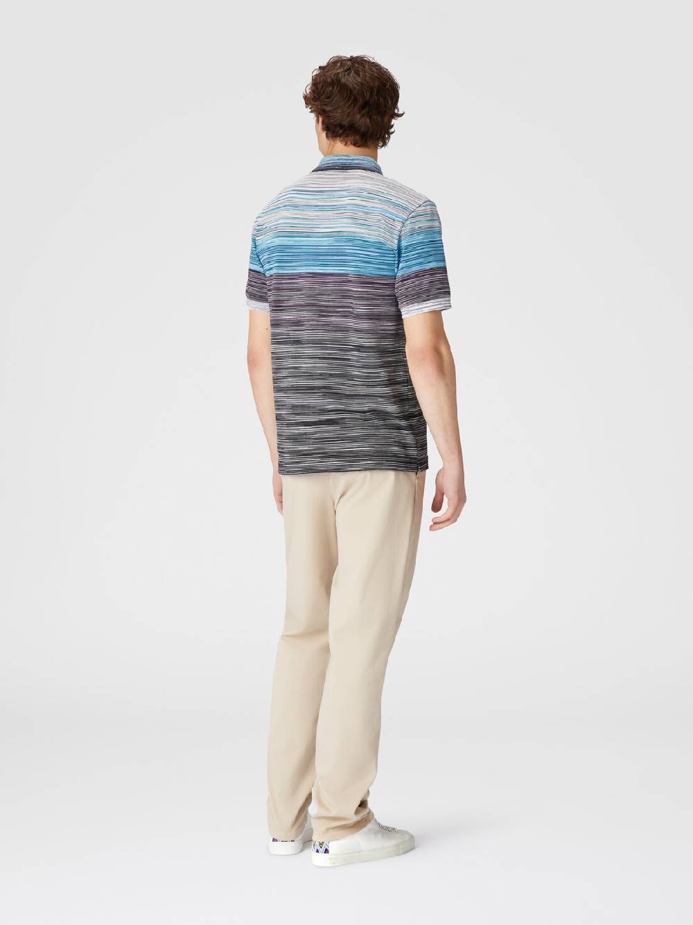 Missoni Polo in piquet di cotone fiammato Esporta salva