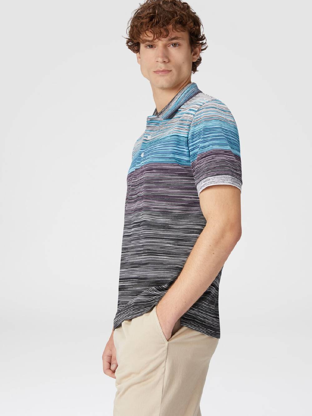 Missoni Polo in piquet di cotone fiammato Esporta salva