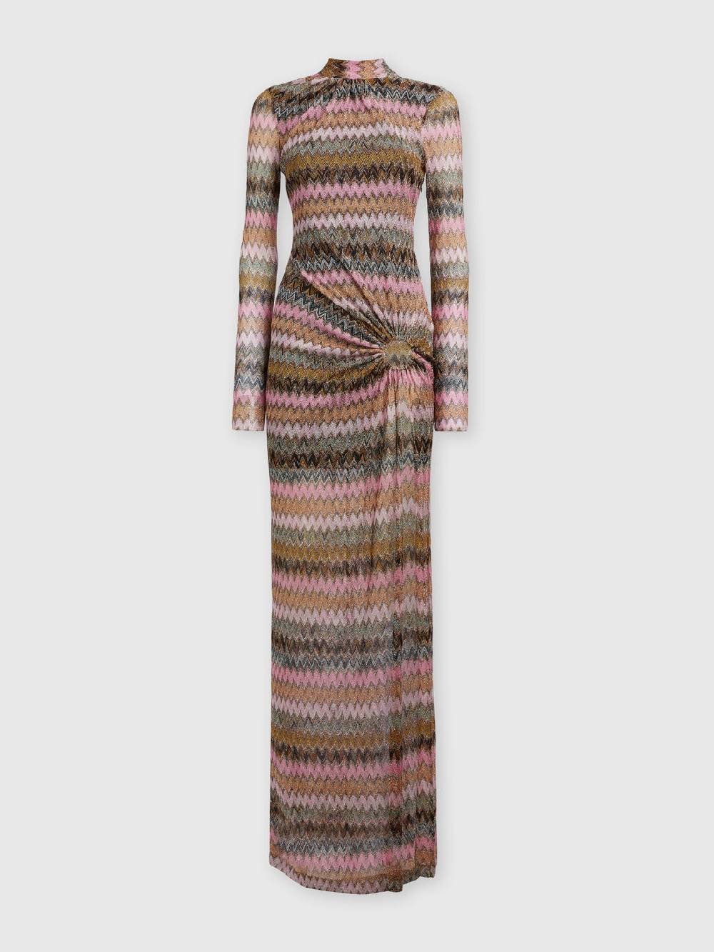 Missoni Abito lungo in viscosa chevron e lurex con dettaglio cut out 50% di sconto per tempo limitato