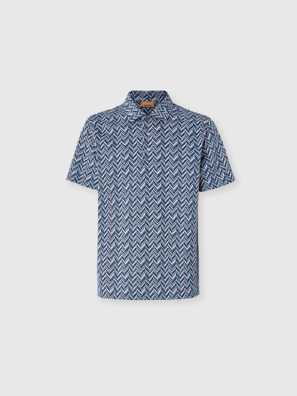 Missoni Polo in jersey di cotone jacquard zig zag 2025