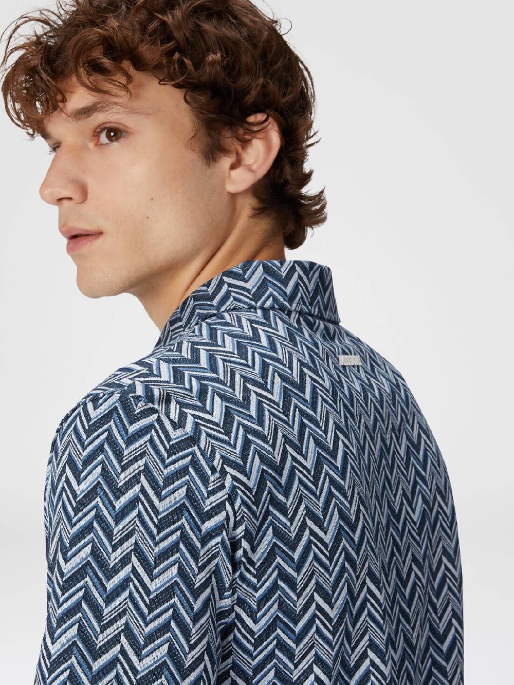 Missoni Polo in jersey di cotone jacquard zig zag 2025