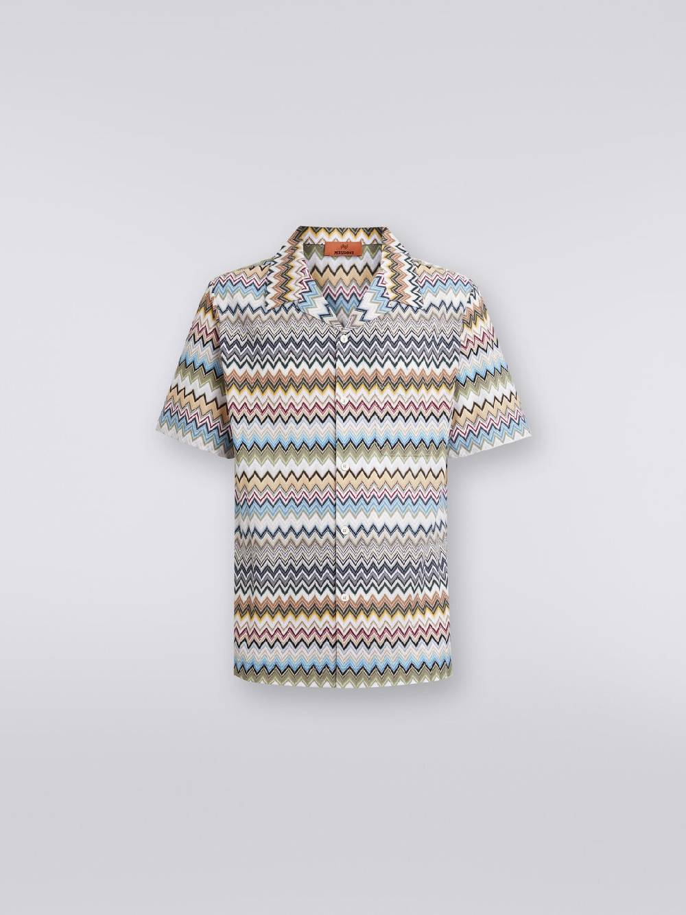 Missoni Camicia a maniche corte modello bowling in cotone zig zag Italy
