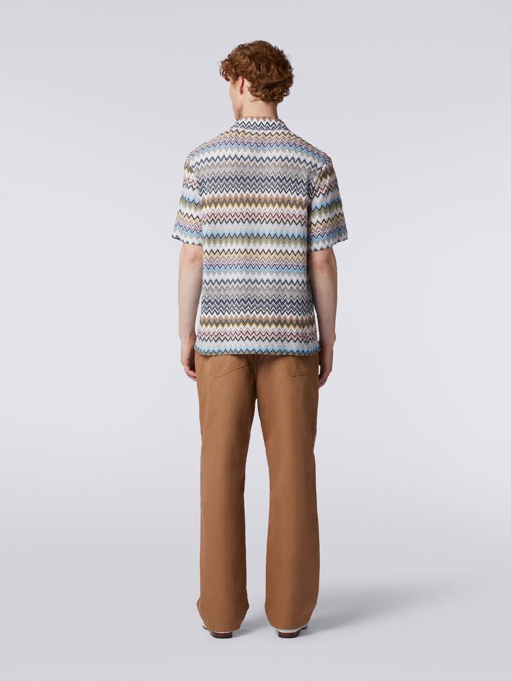 Missoni Camicia a maniche corte modello bowling in cotone zig zag Italy