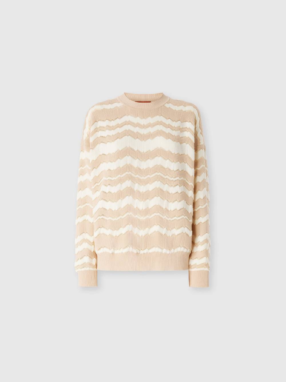 Missoni Pullover girocollo con zig zag tono su tono Promozione
