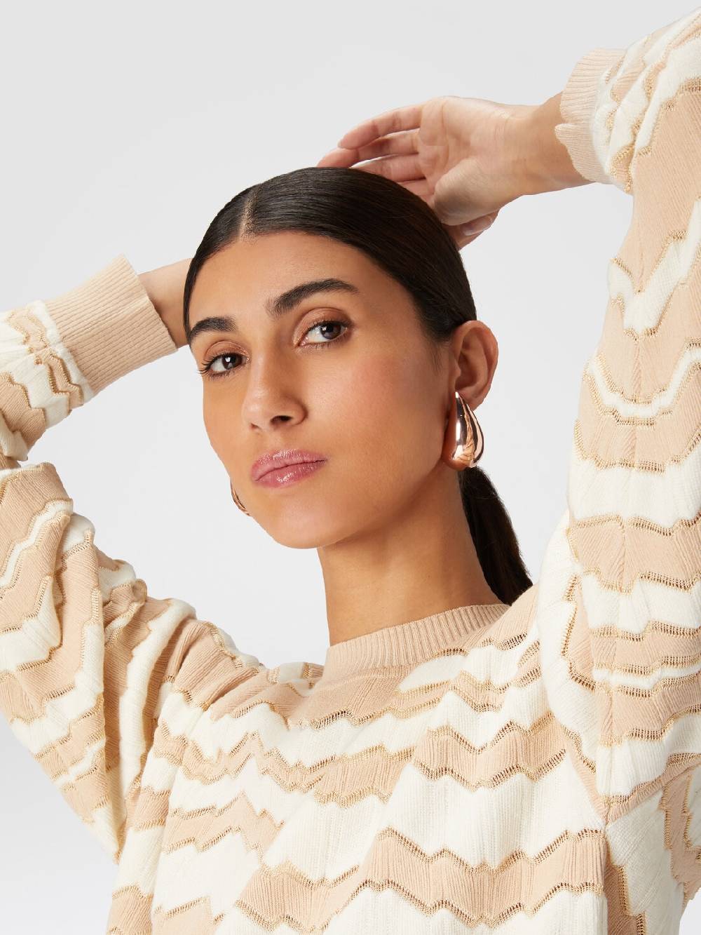 Missoni Pullover girocollo con zig zag tono su tono Promozione