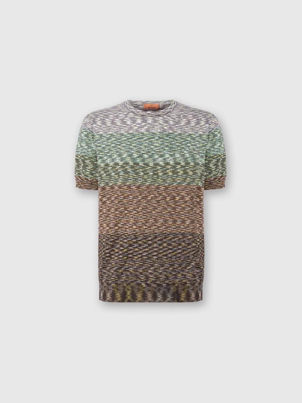 Missoni T-shirt girocollo in cotone fiammato dégradé Spedizione Gratuita