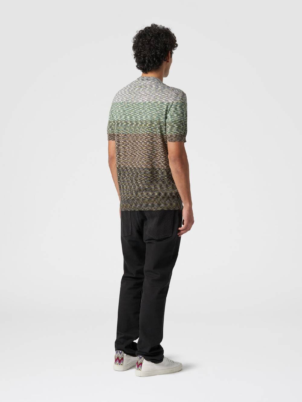 Missoni T-shirt girocollo in cotone fiammato dégradé Spedizione Gratuita